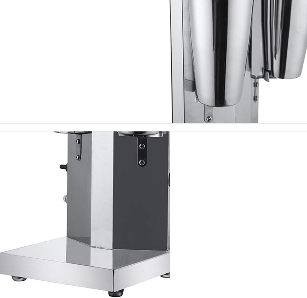 Double Head Milkshake Maker Machine, 110V Electric Beverage Blender with 2 Stainless Steel Cups & PP Cups, 2 Speed Adjustable, Commercial Milkshake Machine for Protein Shakes Cocktails