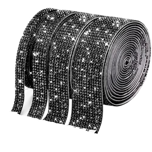 Ruban diamant cristal auto-adhésif noir brillant pour design