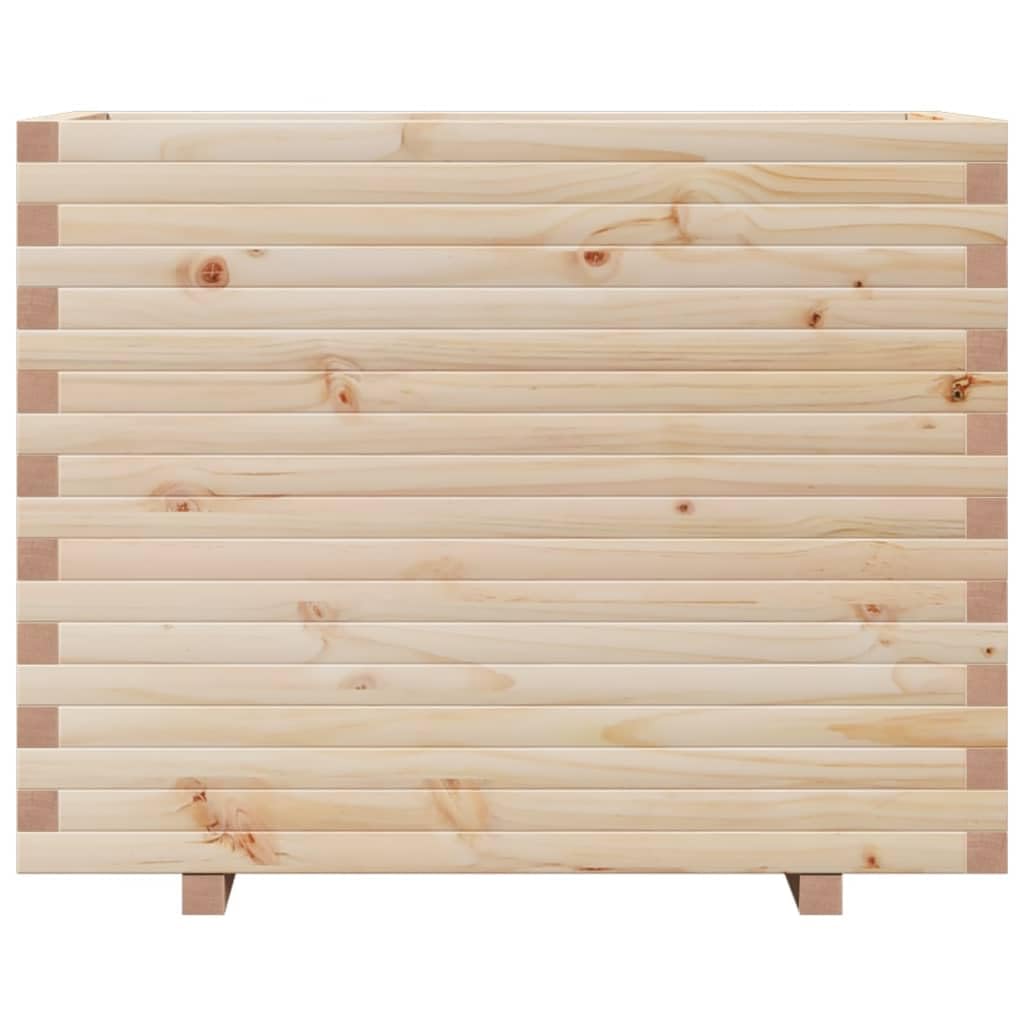 Macetero de madera maciza de pino, 90 x 60 x 72,5 cm, bancal elevado para jardín, balcón y terraza, resistente cama elevada para verduras y flores