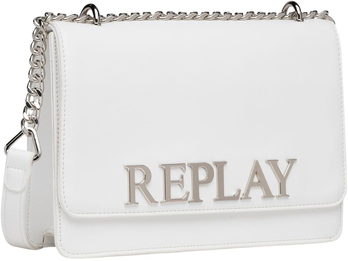 Replay women's handbag made of faux leather, white (Optical White 001), one size
