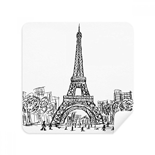 Chiffon de nettoyage Tour Eiffel Paris en suède pour lunettes et écrans de téléphone - 2 pièces