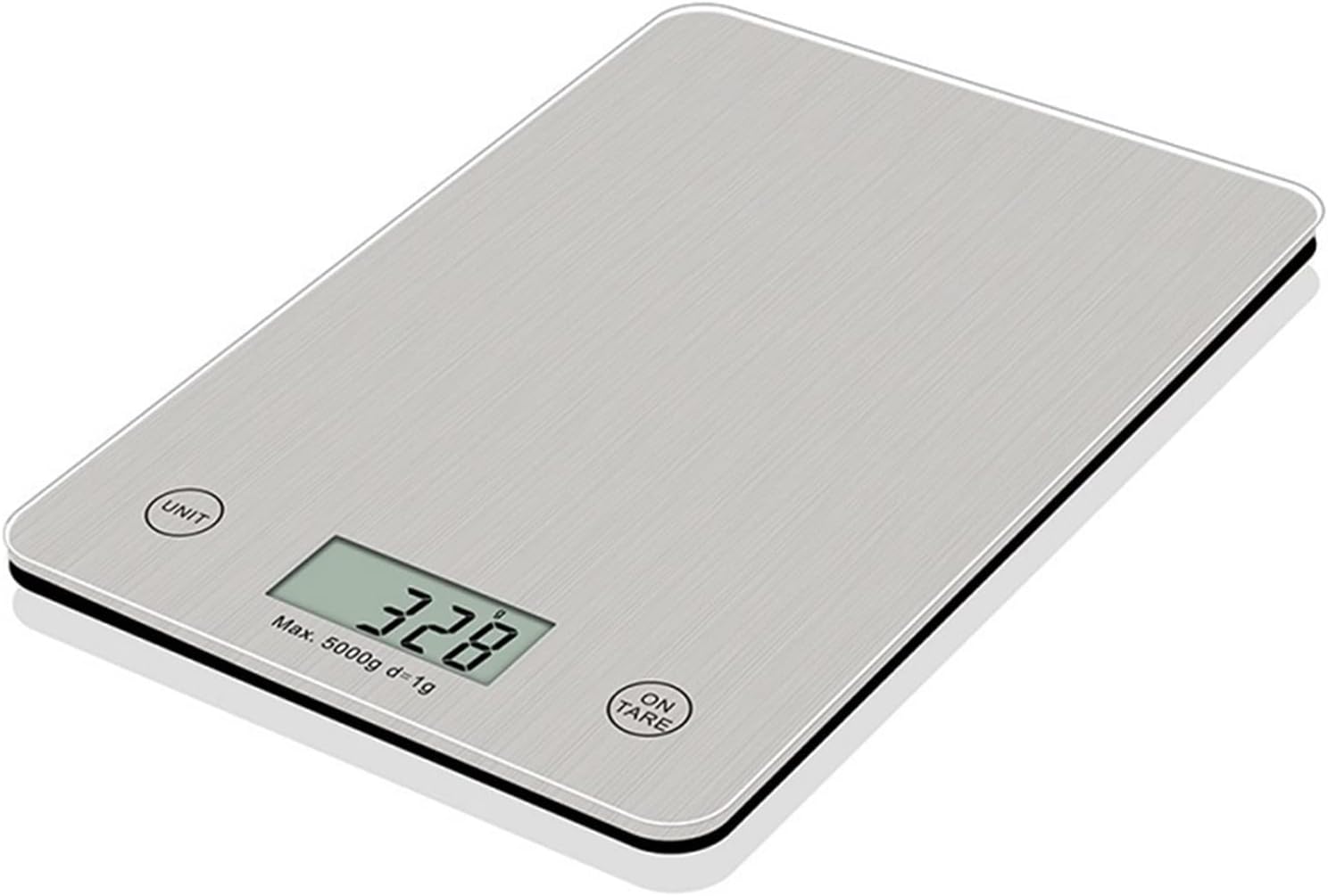 Kitchen Scale 11Lb/5Kg Household Kitchen Scale, Electronic Food Scale, Baking Scale, Measuring Tool Tempered Glass Wire Drawing Pross Kitchen Supplies,Sliver-5Kg