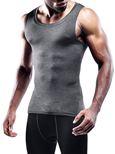 Image of NELEUS Men's 3 Pack Athletic Compression Under Base Layer Sport Tank Top