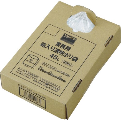 TRUSCO まとめ買い 業務用ポリ袋 透明 箱入 0.05×120L X0120N