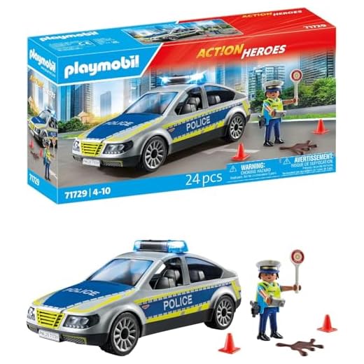 PLAYMOBIL | Action Heroes | Auto della Polizia | Macchina giocattolo | Giocattoli per bambini dai 4 anni in su | 71729