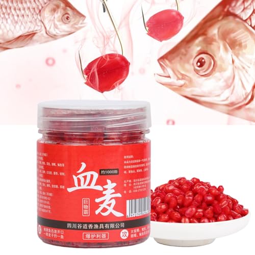 Vilbocr Power Bait Blood Wheat Fishing BaitAncient Fermentation Method,Fishing Lures Direct Hooking, Friendly for Beginners Fishing for Big Fish bass Fishing Lure Fishing Gear (1.8 Oz), Red