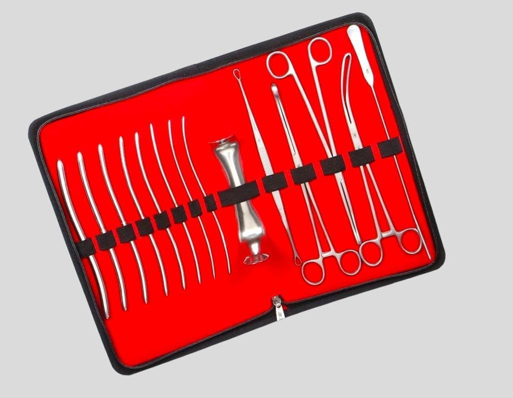 Mediwave urgical instruments DNC Stainless Steel Gynecology Surgical Instruments Set with Kit Bag (Standard, Silver)