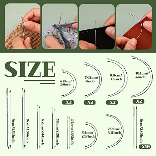 NAMOON Leather Sewing Kit, Upholstery Repair Kit, 48pcs Heavy Duty Sewing Kit with Stitching Needles, Sewing Awl, Seam Ripper - Image 3