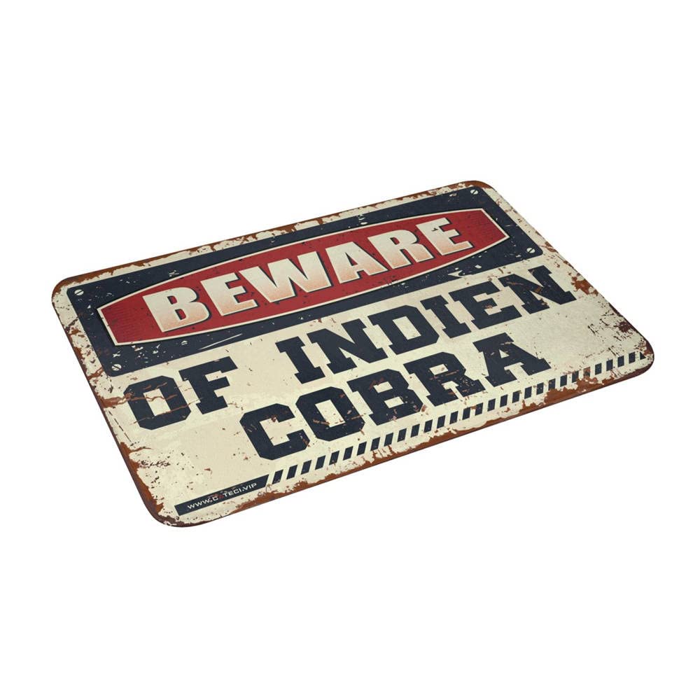 Jesienny dywanik pod drzwi, 'Beware of India' kobra, wycieraczka zabawna na zewnątrz dekoracje plażowe do domu (65 x 90 cm)