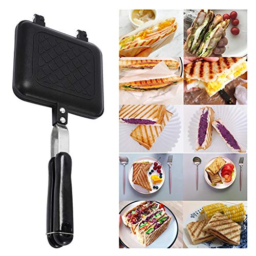 Toasted Sandwich Maker, Non Stick Coating Grill Pan Double Sided Frying Pan With Heat-Resistant Handles Suitable For Home Cooks Toasties, Breakfast Indoor & Outdoor #TOP1