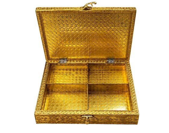 Decorative Dry Fruit Storage Box with 4 Compartments |Multipurpose Dry Fruit Box | for Home Decor, Elegant Wooden Dry Fruit Box Gift Box for Wedding, Diwali & Home Décor-image-11