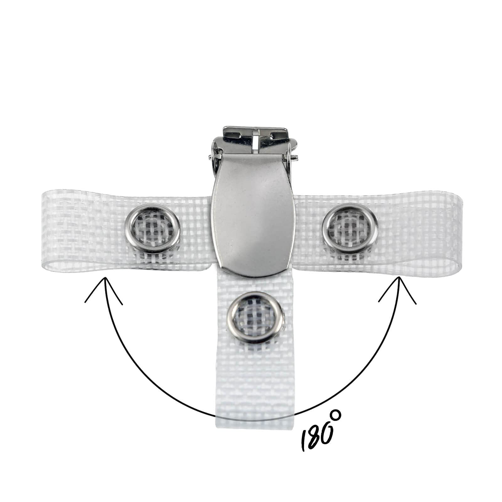 Karteo® Clip Portabadge con Bottone a Pressione in Metallo e Vinyl Strap Rinforzato – Confezione da 100 Clip per Porta Badge Porta Tessere e Supporti per Carte