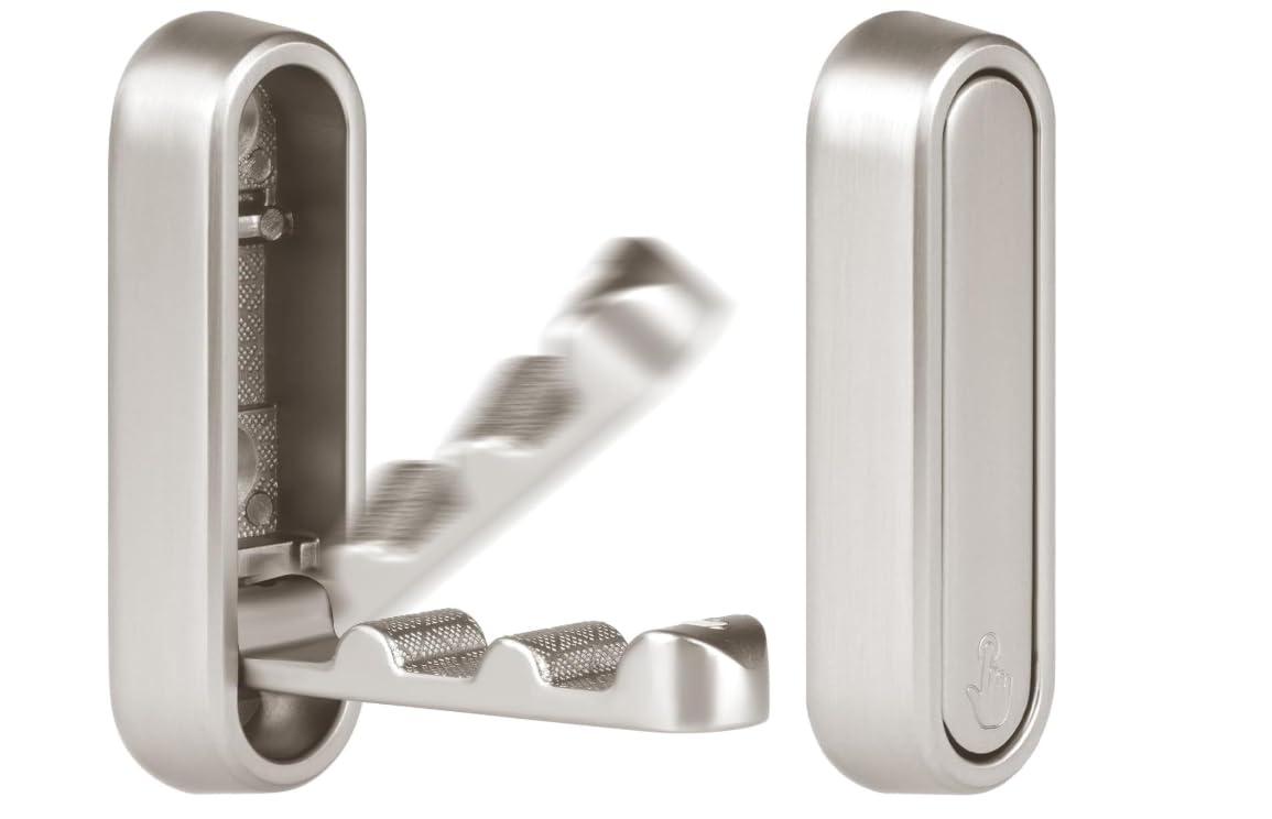 Elovara 2PCS Foldable Wall Hooks,Zinc Alloy Folding Coat Hooks for Hanging