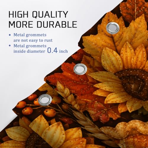 Rideau de douche extra long automne 183x243cm avec crochets - 5