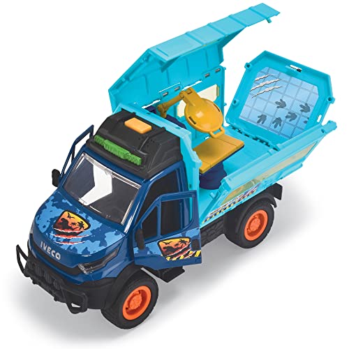 Dickie Toys - Dinosaurier World Lab - Spielzeugauto Iveco Daily 4x4 (26 cm) mit ausklappbarem Dino-Labor inkl. Dinos - Spielzeug f&uuml;r Kinder ab 3 Jahren
