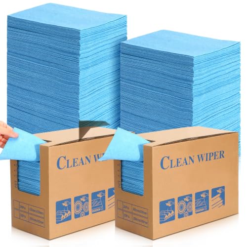 Image of HunnmingRe 600 Sheets Disposable Shop Towels Heavy Duty Shop Towels,Blue