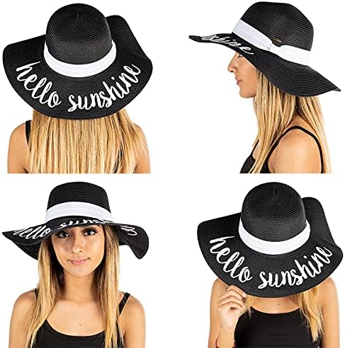 Miniatura 2 de Funky Junque Sombrero de sol para mujer con refranes bordados
