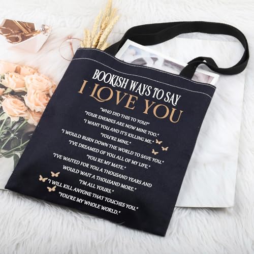 TIIMG Bookish Gift Book lover Gift Reader Gift Enemies to Lovers Gift Bookish ways to say I Love You Tote Bag4