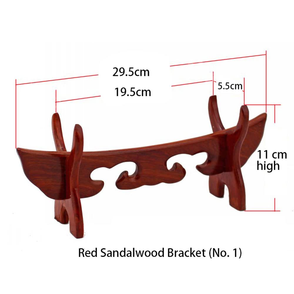 1 nivel, soporte de espada madera, cuchillo, estante artesanía, adorno mesa - Wengue 24cm(Red Sandalwood 29.5cm)