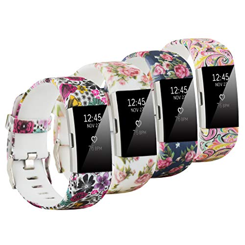 Fit-power - Correa de repuesto para Fitbit Charge 2, accesorio ajustable para pulsera de actividad fsica Fitbit Charge 2, pequea y grande, Pack of 4A, Small Size
