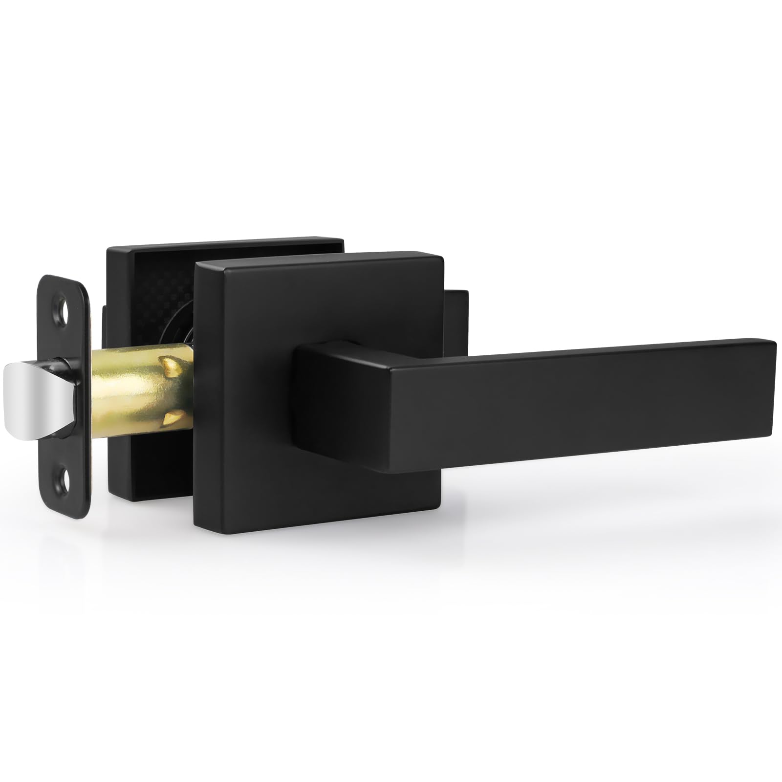 Estmoon Door Locks for Front Door, Matte Black Exterior Door Handle and Single Cylinder Deadbolt Lock, Heavy Duty Modern Square Front Door Handle and Deadbolt Set, Commercial Locks for Doors, 1 Pack — Amazon image 25