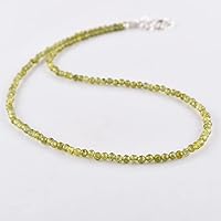 Vista 10 de Natural Moonstone Gemstones Choker Necklace, Faceted Rounds Beads, Silver Plated Jewelry, Healing Crystals, Birthday, Handamde, Minimalist, Women