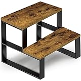 Wooden Step Stools for Adults Kids Steping Stool for Kitchen High Bed Hold Up to 500lb (Self-Assembl