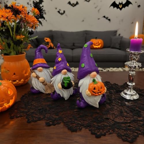 Gnomos de Halloween artísticos de 3 piezas para alegrar tu hogar 7