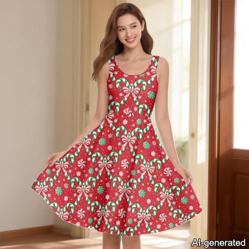 Image of Dreaweet Casual Sleeveless Dresses for Women Girls, Round Neck Tank Dresses with Pockets Summer Sundress Size XS-4XL