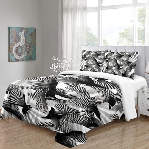 Parure housses de couettes stripes 3d pour lit double chaleureux - 5