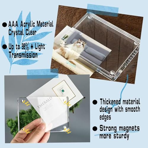 EKINIYAR 5x7 Acrylic Picture Frames, 20% Thicker Block, Clear Picture Block Freestanding Double Sided Magnetic Acrylic Lucite Frameless Transparent Square Frame Gift for Desktop Display 1 Count - Image 5