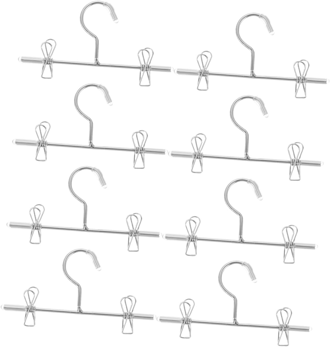 SMASOLO 8pcs Doll Clothes Hangers Metal Miniature Coat Hangers for Doll Wardrobe Space Saving Design with Protective Clips for Gowns and Outfits Accessories for Clothes Storage