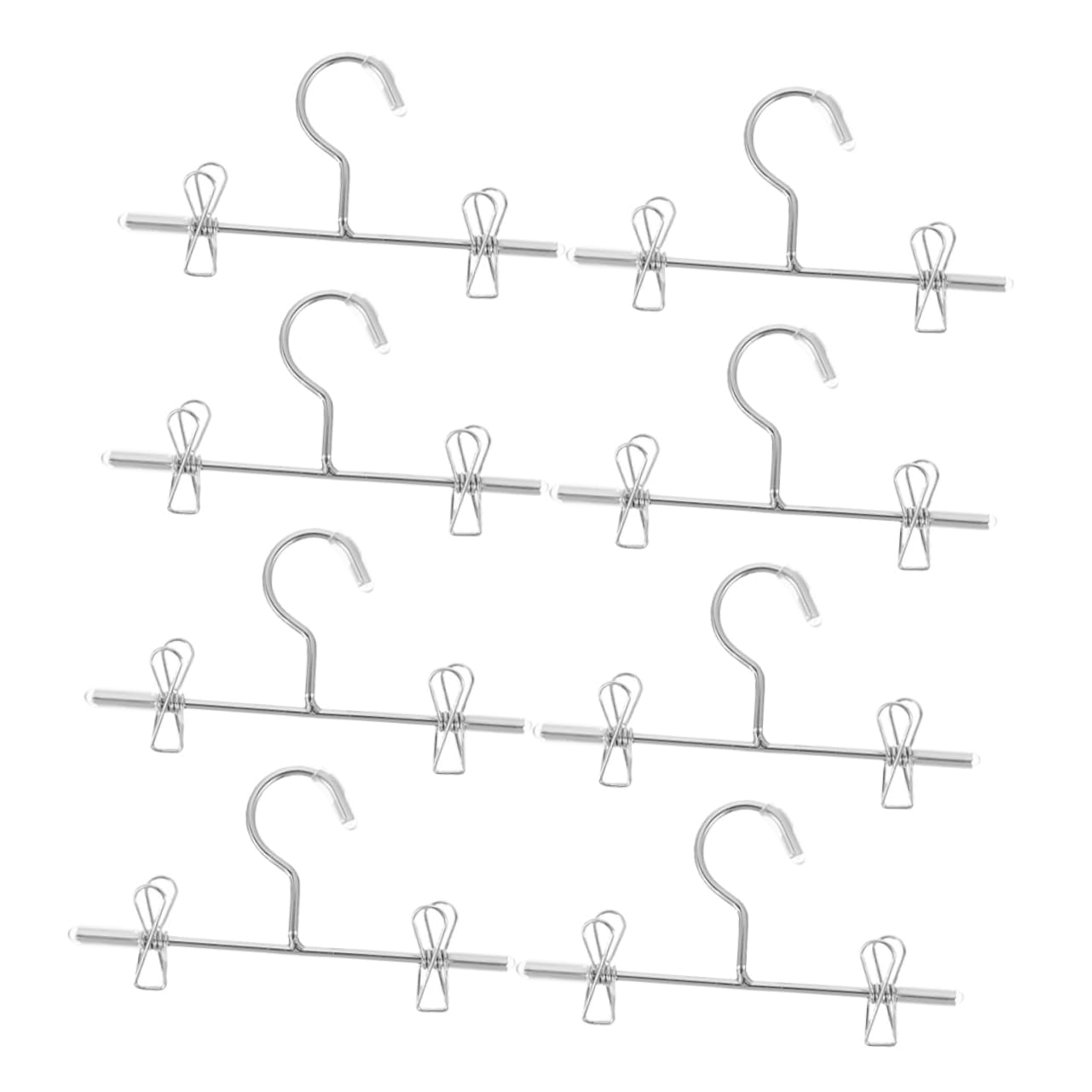 8 mini perchas de metal para ropa de muñecas, diseño que ahorra espacio con clips protectores para armario de muñecas, perfectas para guardar vestidos, trajes y accesorios