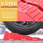 Gadlane Caravan Levelling Ramp Set 2 Pack Heavy Duty Motorhome Levelling Ramps For Campervans Trailers Uv Resistant Caravan Levelling Blocks Non Skid Grooves Load Capacity 45 Tonnes Red