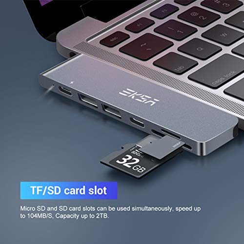 image for Thunderbolt 3 Hub, MacBook Pro Adapter, EKSA 7-in-1 USB C Hub Adapter 
