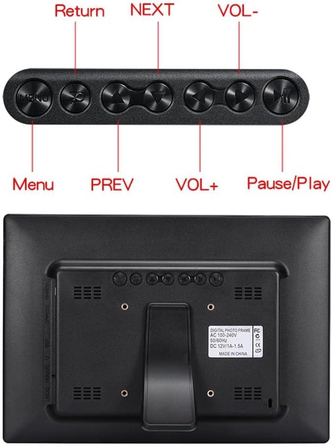 12 Inch Digital Photo Frame Electronic Smart Picture/Video Player Frame with 1280x800 IPS FHD Display Remote Control by USB,Easy Setup Share Photos and Videos