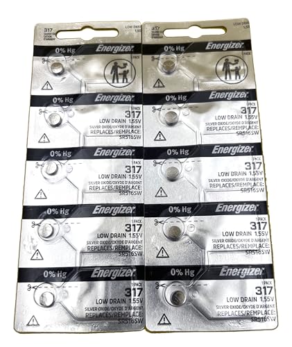 10 pilas Energizer 317 para reloj 1.55V sin mercurio miniatura 1