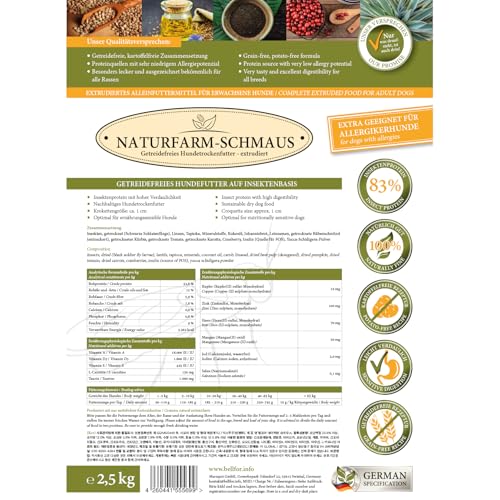 Bellfor Sparset für mittelgroße Hunde – purinbewusstes Trockenfutter Naturfarm-Schmaus 2,5 kg + Landgut-Happen 200 g + Immun Pulver 250 g – hypoallergen & getreidefrei