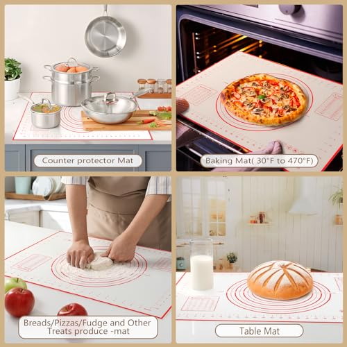 Non-Slip Silicone Baking Mat, Reusable Non-Stick Baking Silicone Mats for Baking, Breads, Pizzas, Fudge and Other Treats. the Baking Mat can Also Be Used as an Oven Liner-Size: 24x16 Inch - Image 4