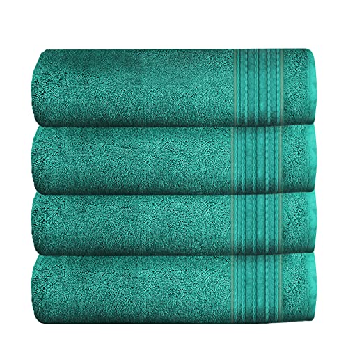 Gaveno Cavailia 100% Natural Cotton Thick Absorbent 450 GSM Hampton Hand Towel [ Pack of 4-Aqua (50x80 cm), 230755