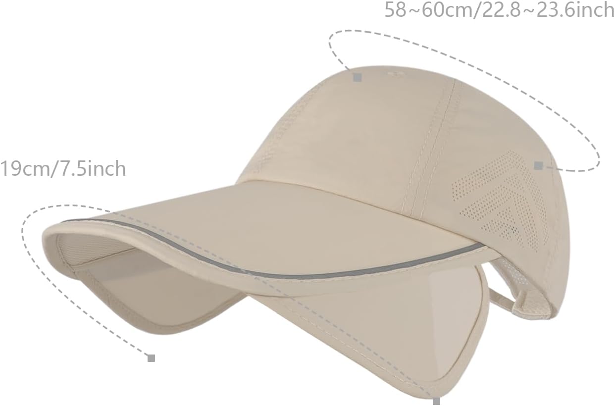 Summer Sun Visor Hat with Retractable Brim UV Protection Adjustable Golf Cap Beach Sport Hat for Women Men