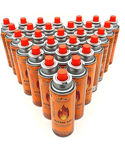 SMH LINE® 12 cartuchos de gas butano, 227 g, MSF-1A, quemador Bunsen, hornillo de camping, hornillo de gas, calentador de gas