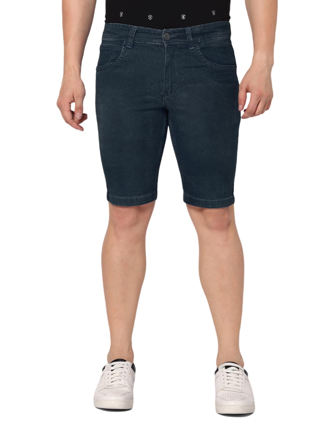 true colors of india Men's Relax Fit Denim Shorts - Knee Length, Mid Rise, Stretchable Fabric, Dark Blue, Carbon Blue & Mid Blue-picture-39