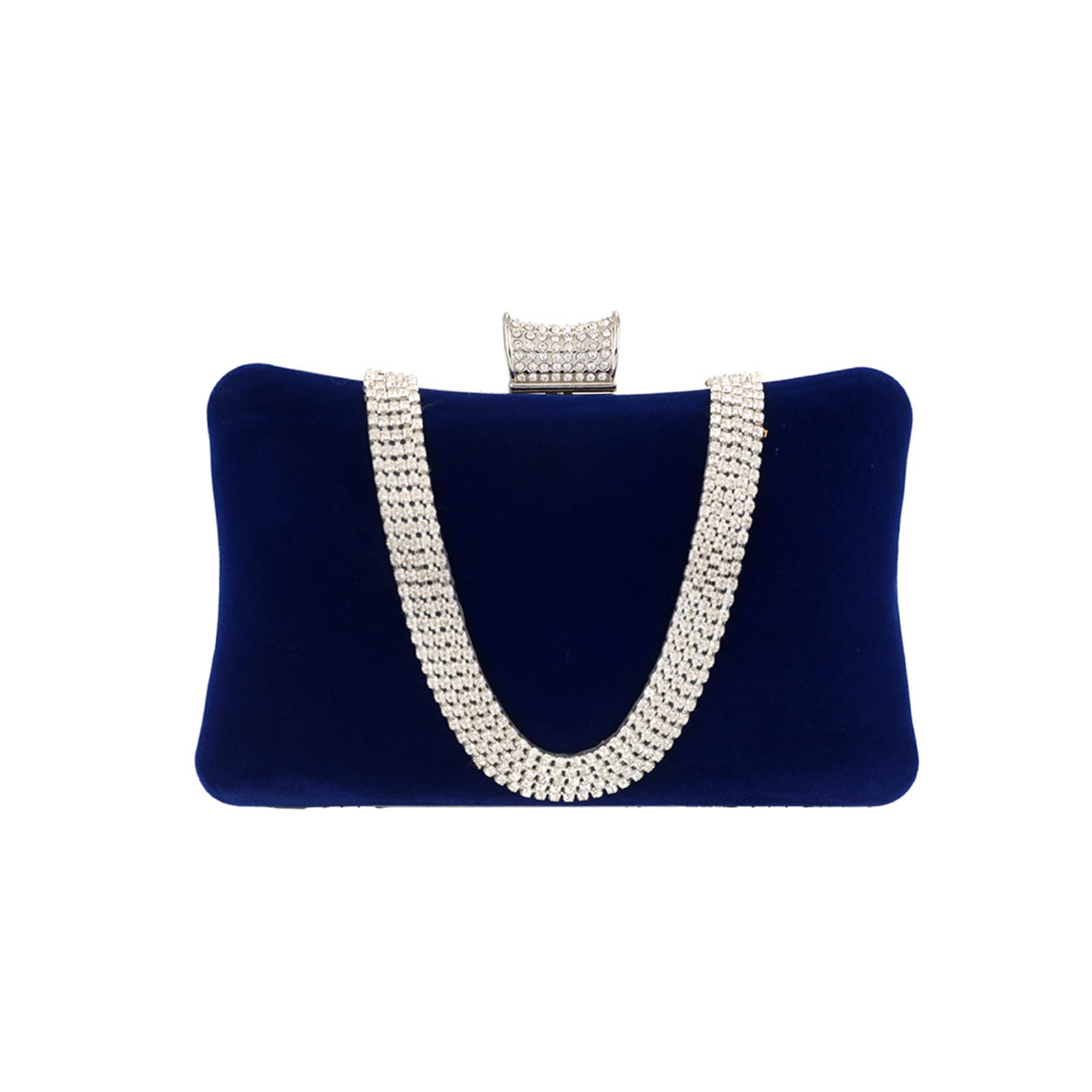 Bolso de Fiesta para Mujer Terciopelo Bolsa de Noche Diamantes de Imitación Clutch Bolso de Hombro Bolso de Boda Elegante Bolsos Bandolera para Fiesta de Graduación Banquete Boda Azul