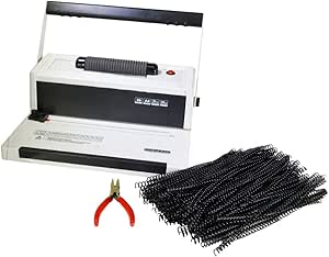 PrintFinish S20 Coil Punch &amp; Binding Machine - with Electric Coil Inserter - Professionally Bind Presentations and Office Documents (Free Crimper and Box of Coils)