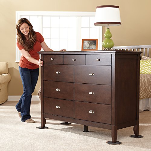 Super Sliders 3 1/2" & 7" Round Reusable Furniture Sliders For Carpet - Effortless Moving And Surface Protection, Beige (8 Pack) #TOP1