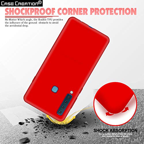 Image of Case Creation Luxurious OG Series for Samsung A9 2018 Case Cover,Anti-Dirty Slim Case Frosted Matte Cute Candy TPU Raised Bezel (Splash of Color) Back Cover for Samsung Galaxy A9 (2018) -Wine Red