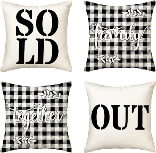AVOIN colorlife ST Patricks Day Lucky Charm Blessed Throw Pillow Covers, 20 x 20 Inch Stripes Decoration for Sofa Couch Set of 4
