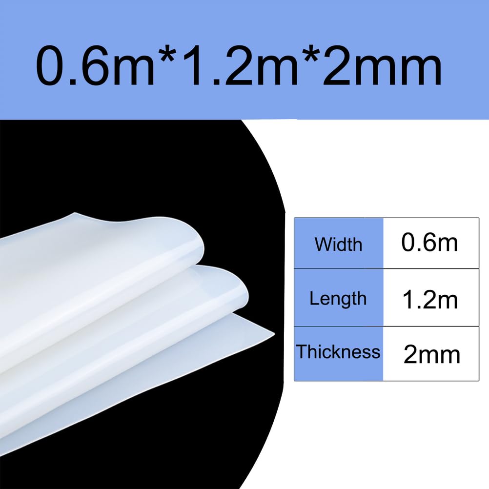 Hoja de Silicona Resistente a Alta Temperatura e Impermeable, Lámina de Goma Flexible y Duradera para Aislamiento y Sellado en Horno, Motor, Taller y Cocina,0.6m*1.2m*2mm