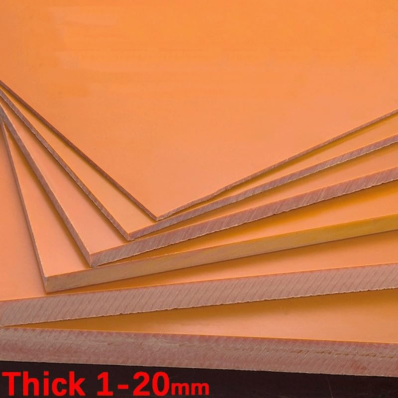 Placa de aislamiento de baquelita eléctrica de 100x150mm, hoja de resistencia a altas temperaturas de tablero de baquelita de resina fenólica naranja(20mm)